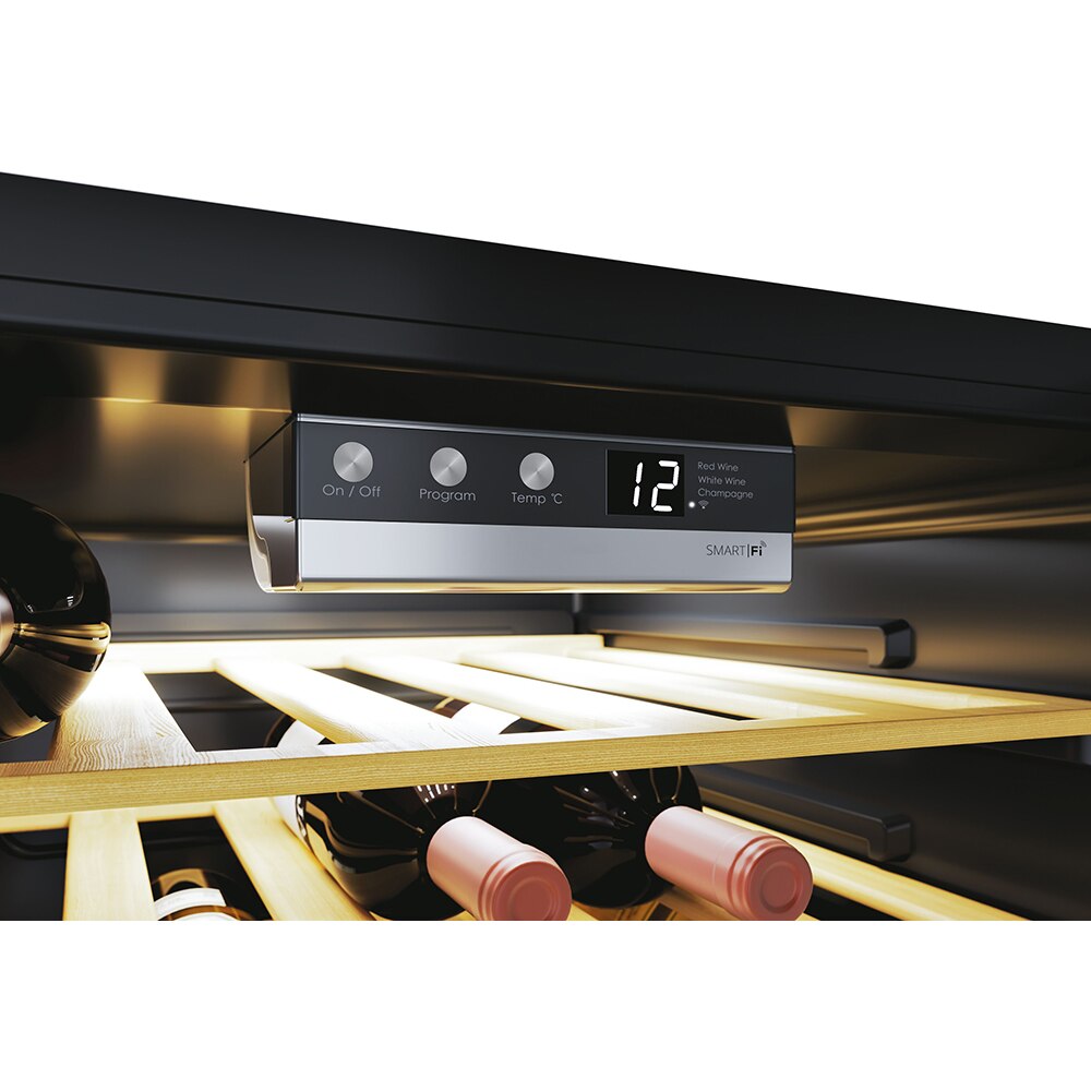 Racitor de vinuri CANDY CWC 200 EELW/NF, 81 sticle, H 146 cm, Clasa G, Wi-Fi, negru