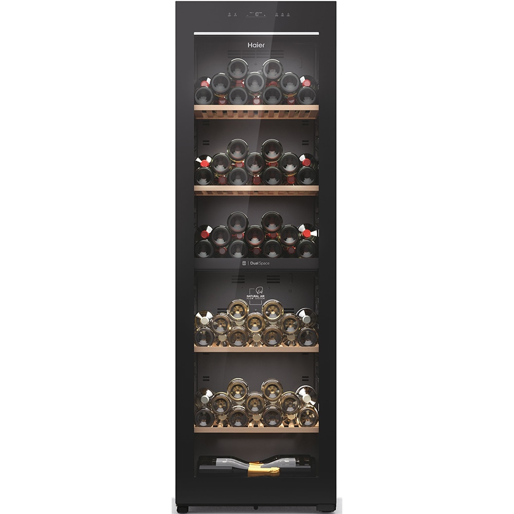 Racitor de vinuri HAIER HWS236GDEH1, 236 sticle, H 190 cm, Clasa E, Wi-Fi, negru