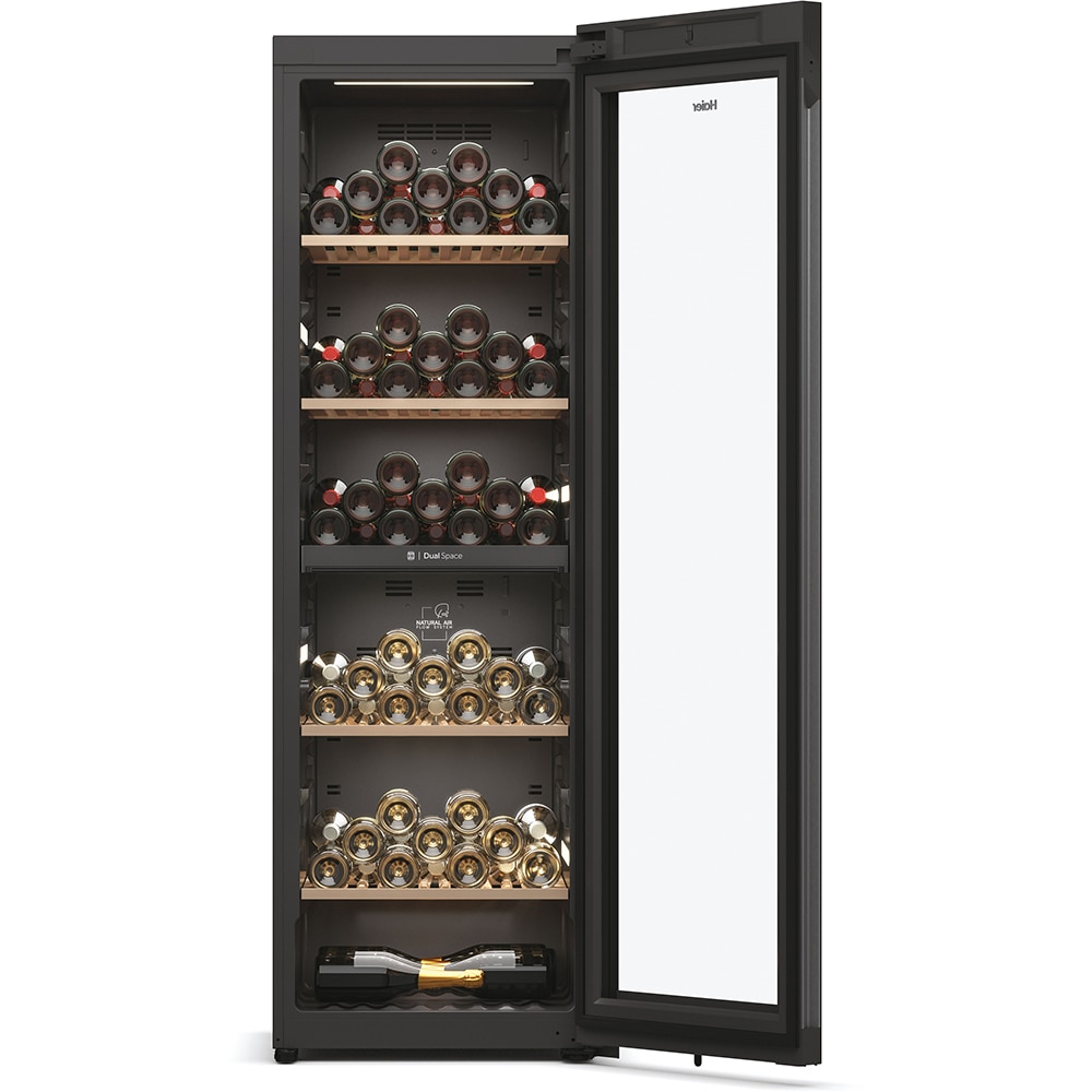 Racitor de vinuri HAIER HWS236GDEH1, 236 sticle, H 190 cm, Clasa E, Wi-Fi, negru
