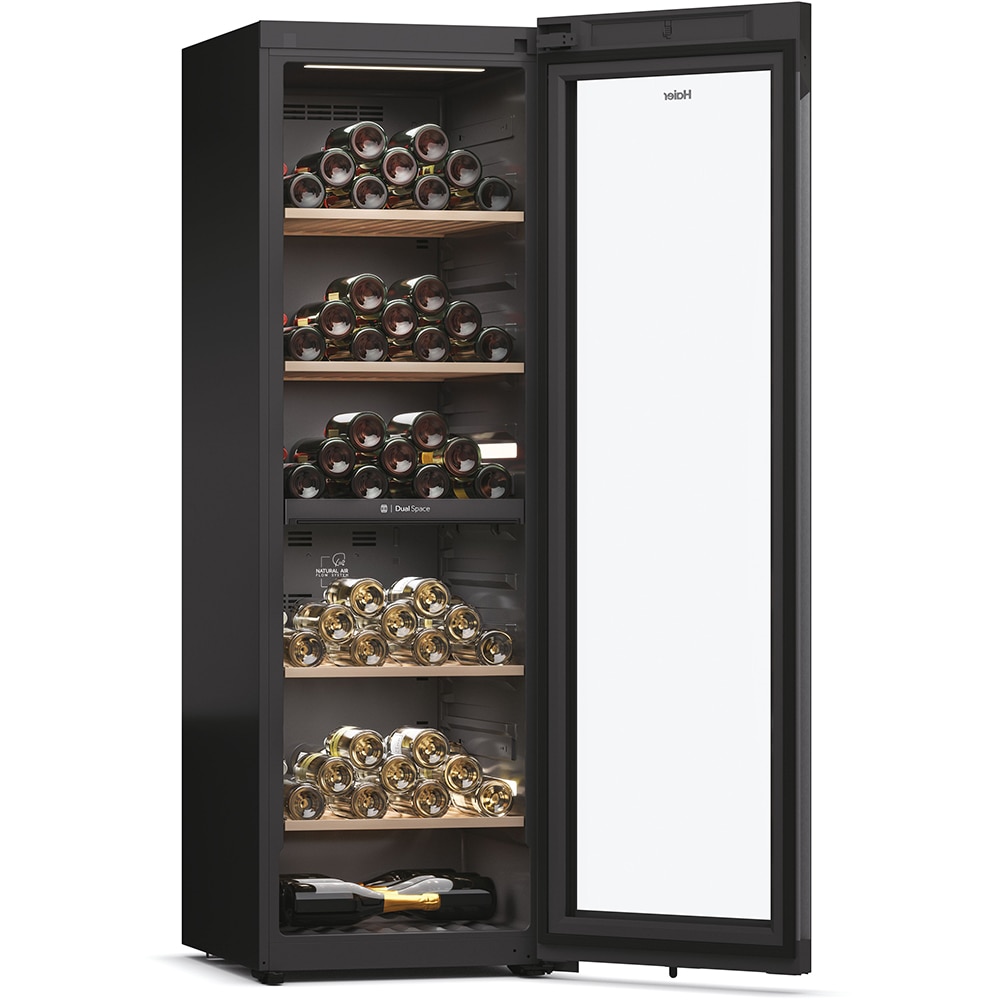 Racitor de vinuri HAIER HWS236GDEH1, 236 sticle, H 190 cm, Clasa E, Wi-Fi, negru