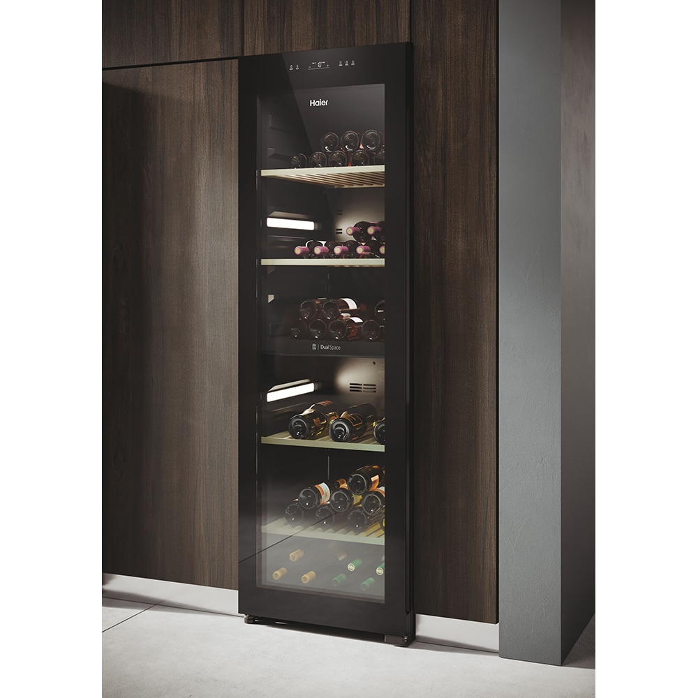Racitor de vinuri HAIER HWS236GDEH1, 236 sticle, H 190 cm, Clasa E, Wi-Fi, negru