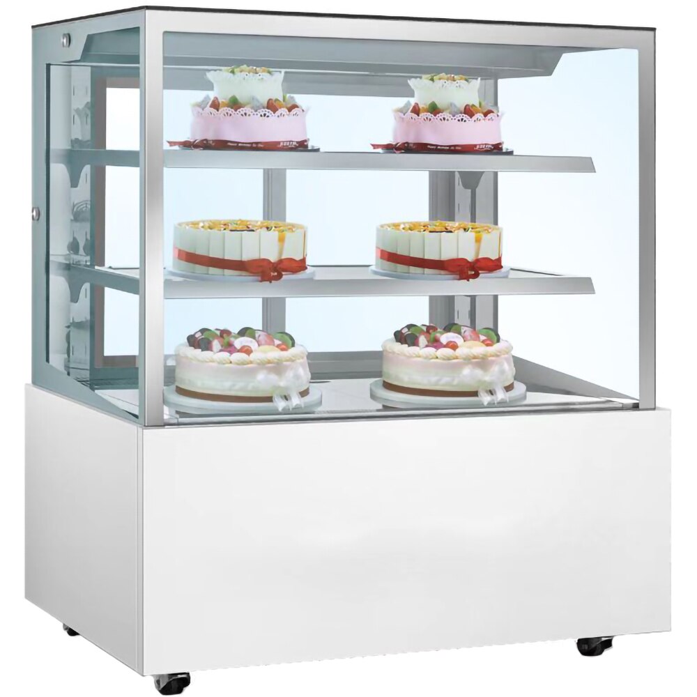 Vitrina frigorifica profesionala pentru cofetarie VORTEX VGR33WH01Y, 330 l, H 138.5 cm, alb