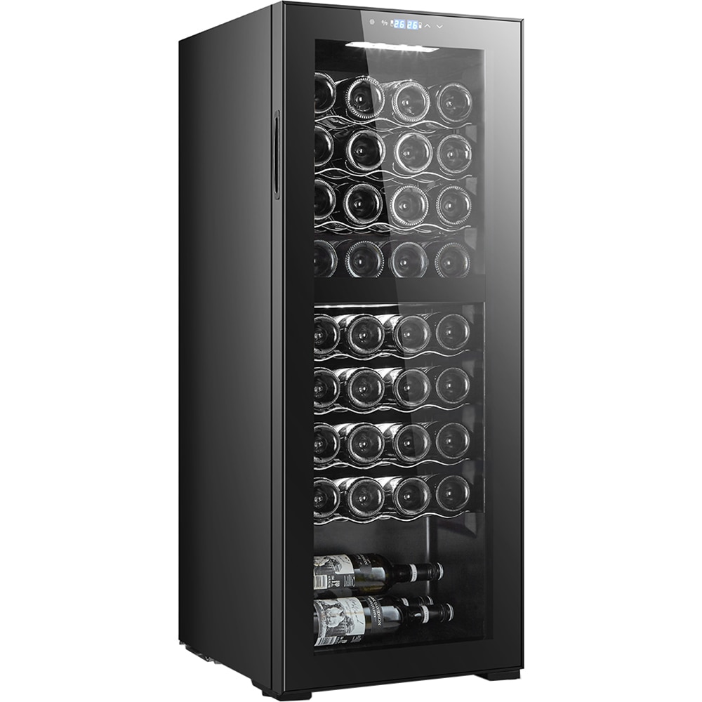 Racitor de vinuri VORTEX VWC10NBK02D, 36 sticle, H 110 cm, Clasa G, negru