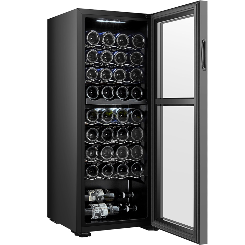 Racitor de vinuri VORTEX VWC10NBK02D, 36 sticle, H 110 cm, Clasa G, negru