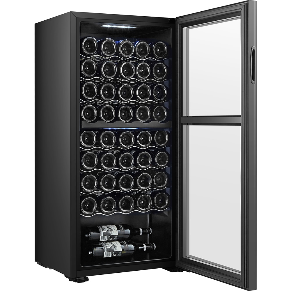 Racitor de vinuri VORTEX VWC13NBK02D, 45 sticle, H 110 cm, Clasa G, negru