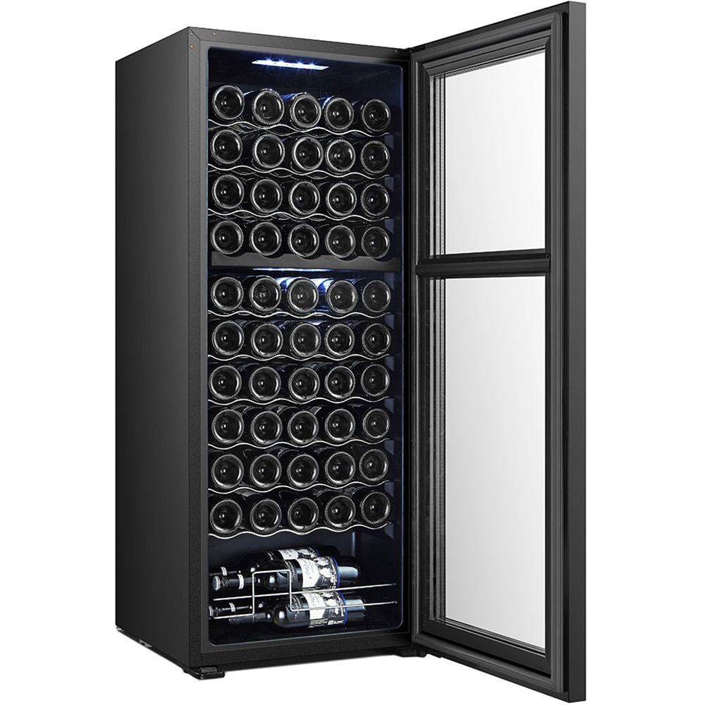 Racitor de vinuri VORTEX VWC15NBK02D, 55 sticle, H 126 cm, Clasa G, negru