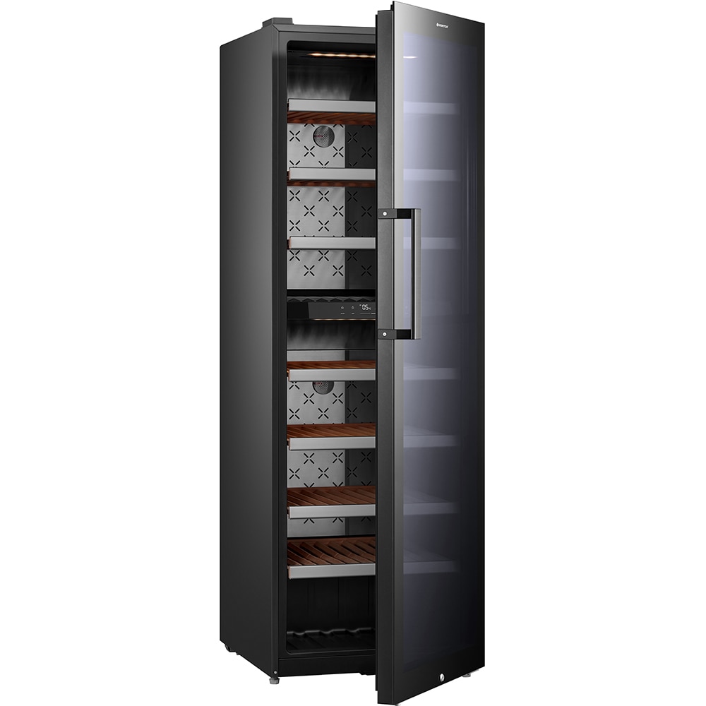 Racitor de vinuri VORTEX VWC43SBK01M, 193 sticle, H 185 cm, Clasa G, negru