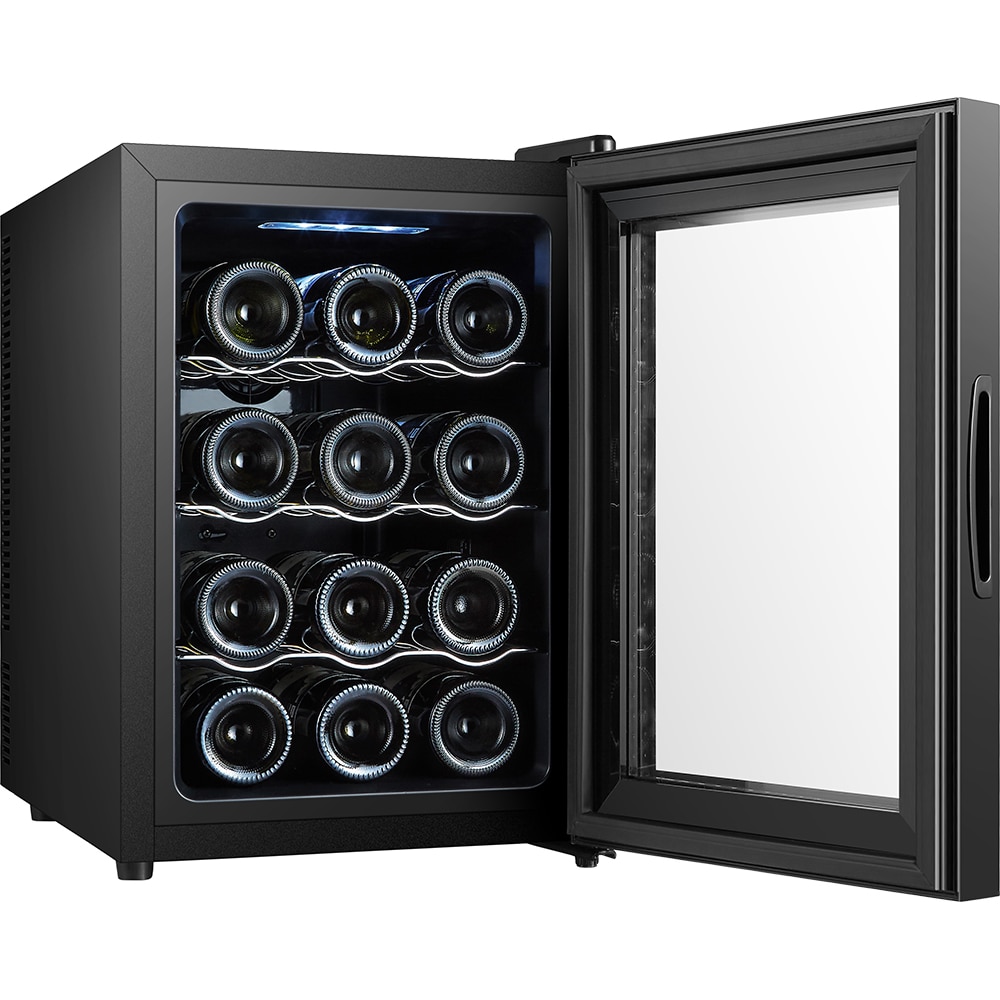 Racitor de vinuri VORTEX VWC4NBK02D, 12 sticle, H 53 cm, Clasa F, negru