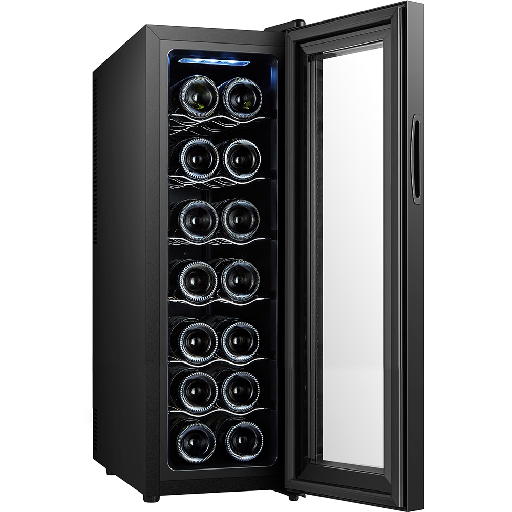 Racitor de vinuri VORTEX VWC5NBK05D, 14 sticle, H 84.5 cm, Clasa G, negru