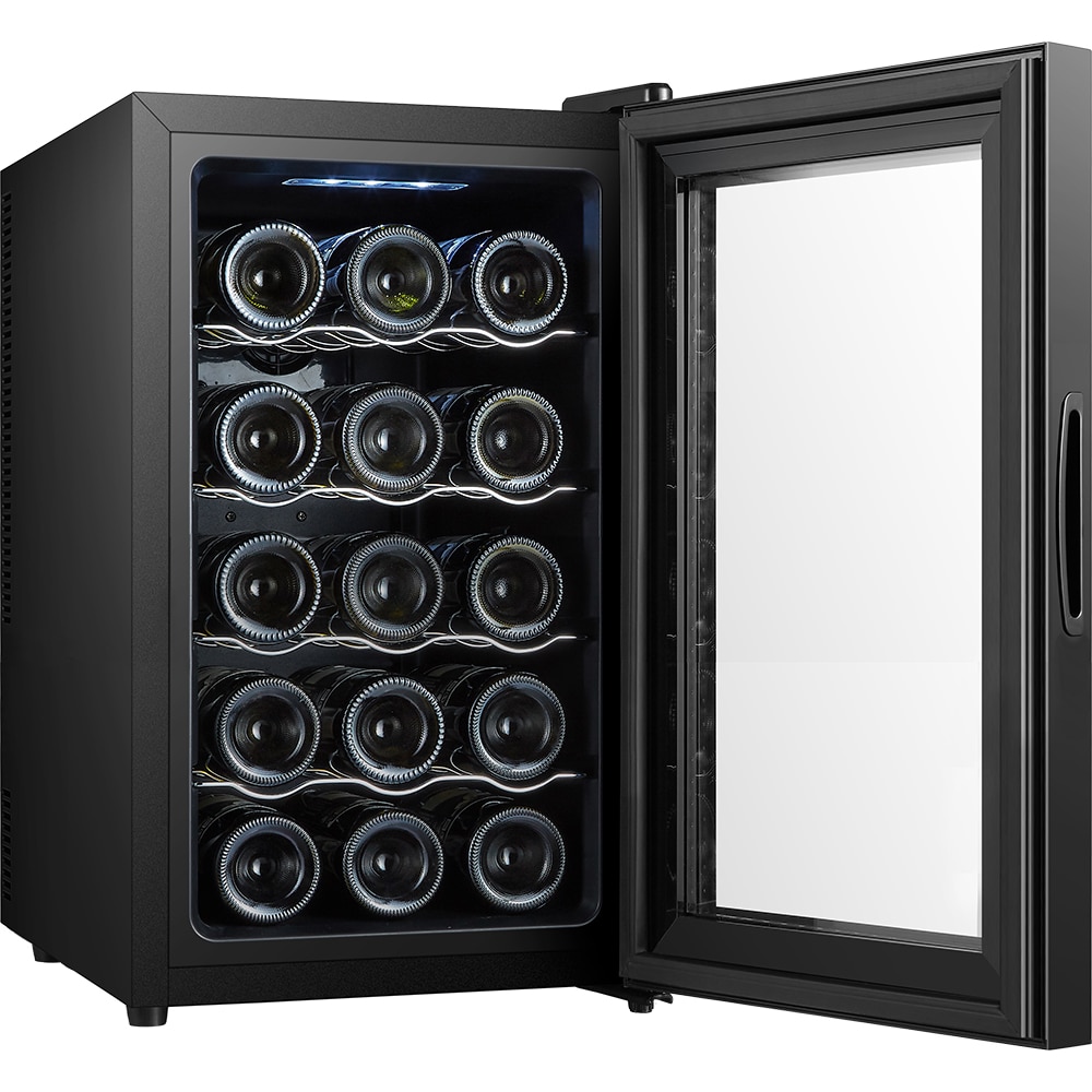 Racitor de vinuri VORTEX VWC5NBK06D, 15 sticle, H 63.5 cm, Clasa F, negru