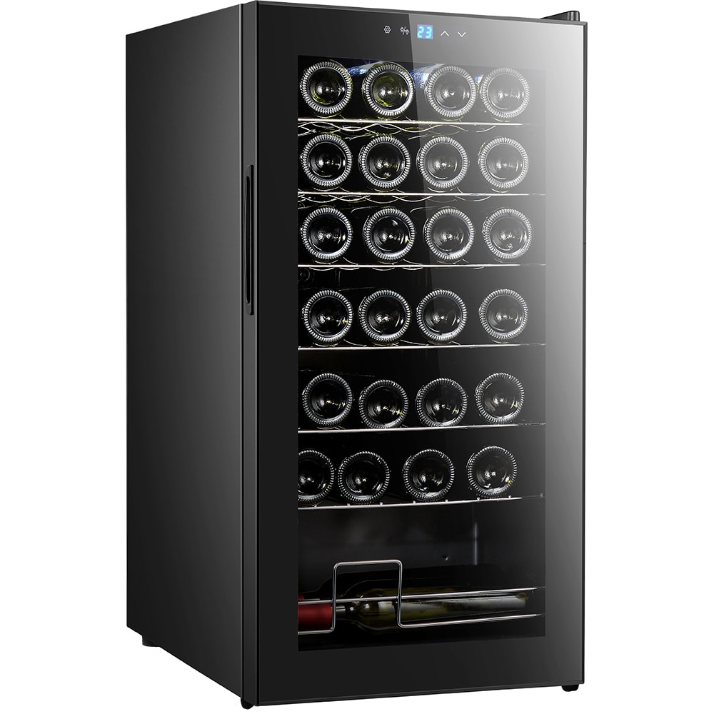 Racitor de vinuri VORTEX VWC7NBK01D, 28 sticle, H 84 cm, Clasa G, negru