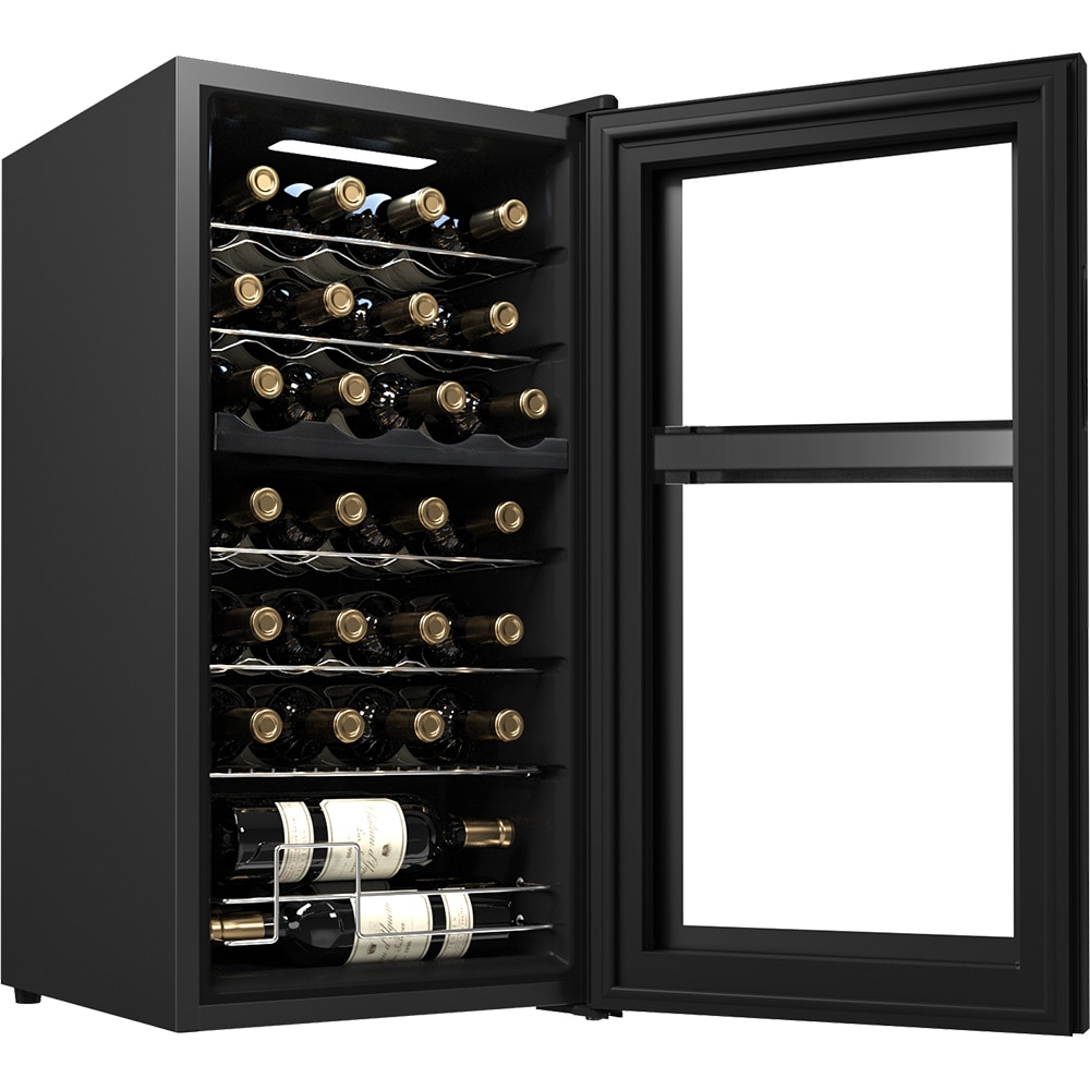 Racitor de vinuri VORTEX VWC7NBK02D, 28 sticle, H 84 cm, Clasa G, negru