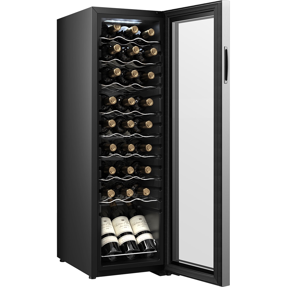 Racitor de vinuri VORTEX VWC8NBK03D, 27 sticle, H 111 cm, Clasa G, negru