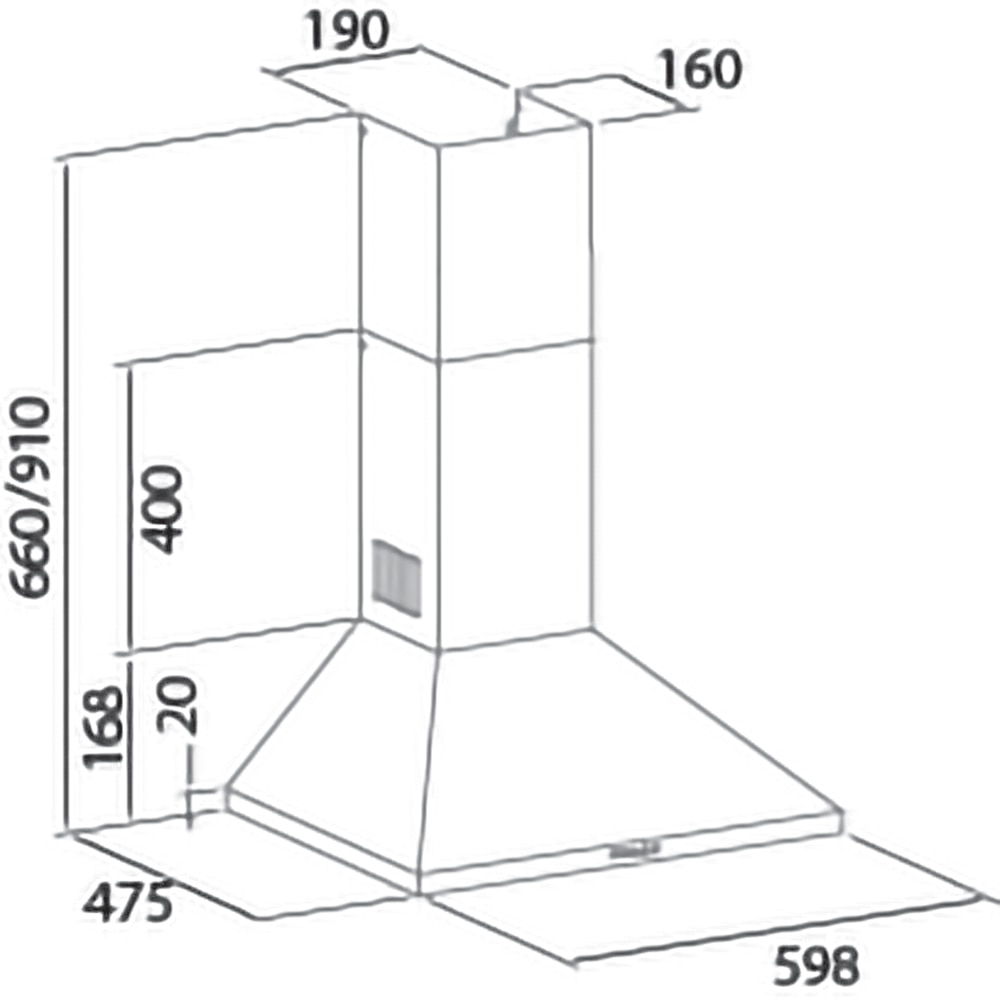 Hota decorativa CATA VK 6000 WH, 1 motor, 395 m3/h, L 60 cm, alb