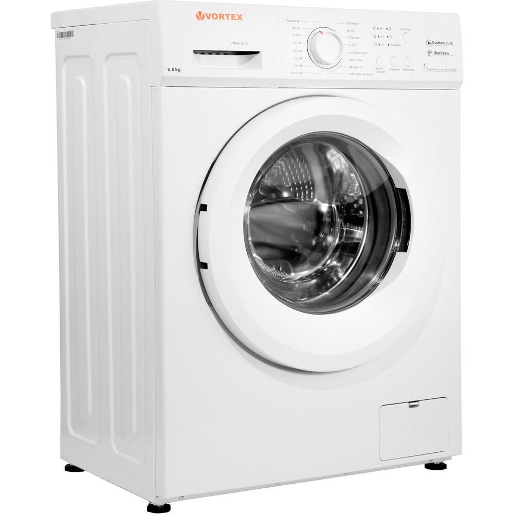 Masina de spalat rufe frontala VORTEX VMA61001S, 6 kg, 1000rpm, Clasa E, alb