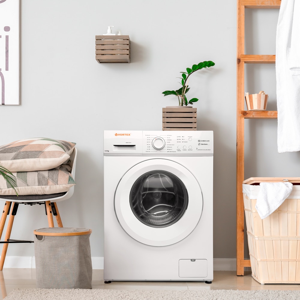 Masina de spalat rufe frontala VORTEX VMA61001S, 6 kg, 1000rpm, Clasa E, alb