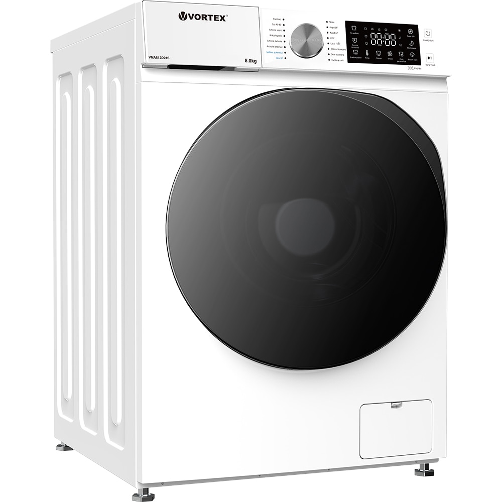 Masina de spalat rufe frontala slim VORTEX VMA812D01S, 8 kg, 1200rpm, Clasa A, alb