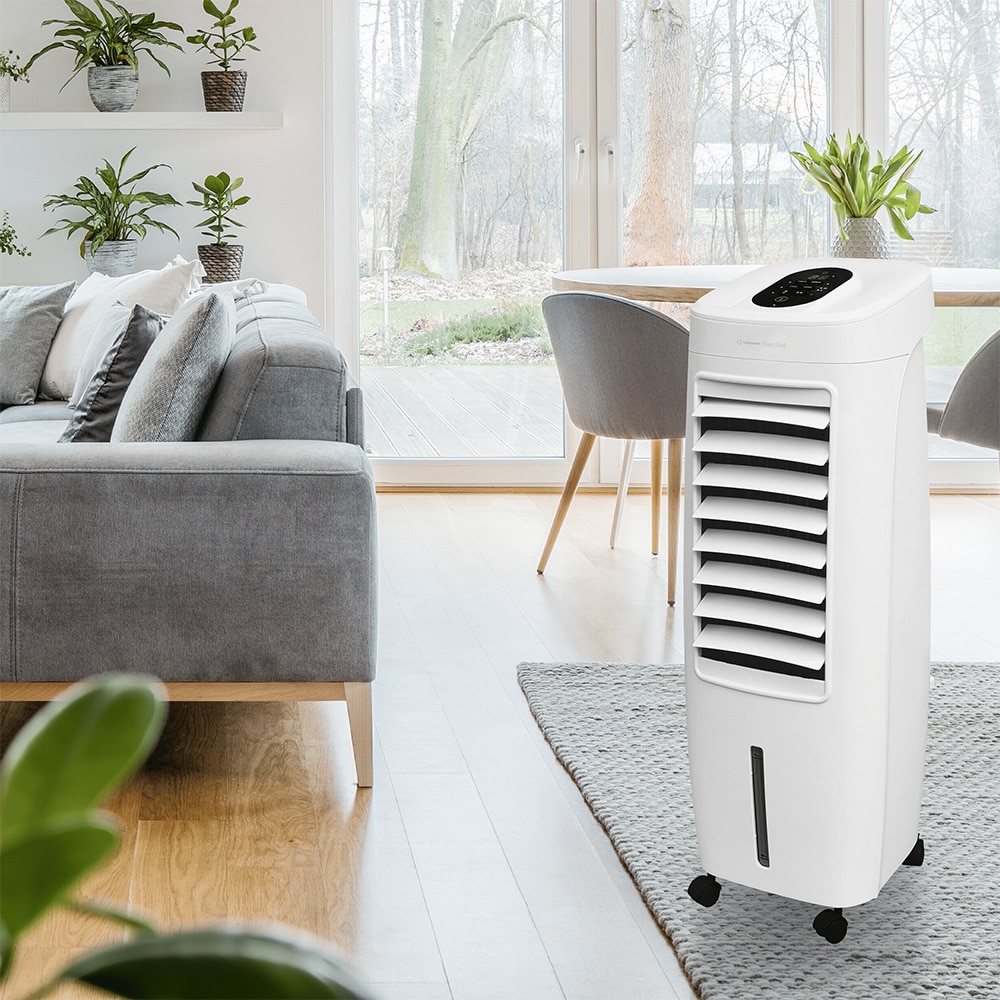 Racitor de aer TURBIONAIRE Easy Cool, 3 trepte viteza, Ionizare, Purificare, Racire, Telecomanda, Timer, alb
