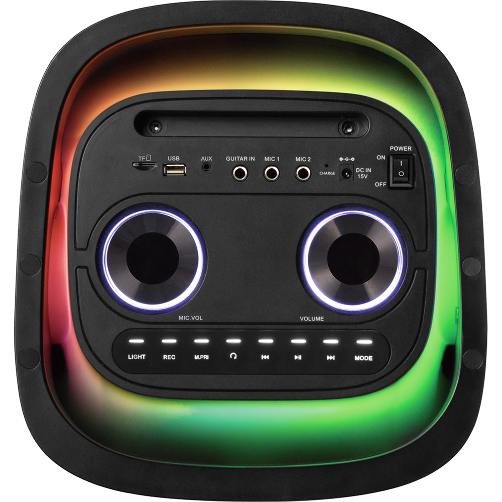 Boxa portabila VORTEX VO2618, 100W RMS, Bluetooth, Radio FM, negru