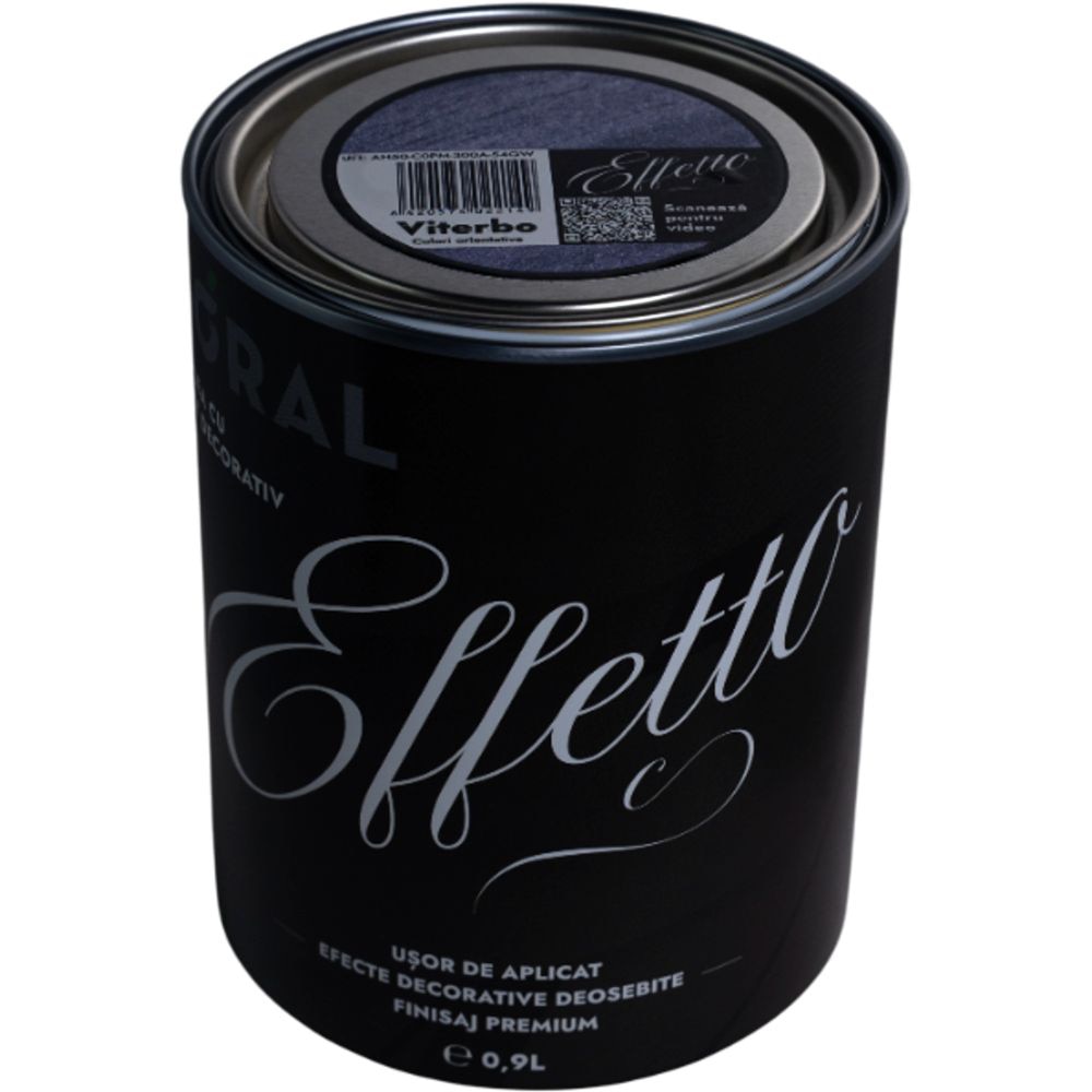 Vopsea decorativa interior Coral Effetto, pe baza de apa, viterbo, 0.9 l