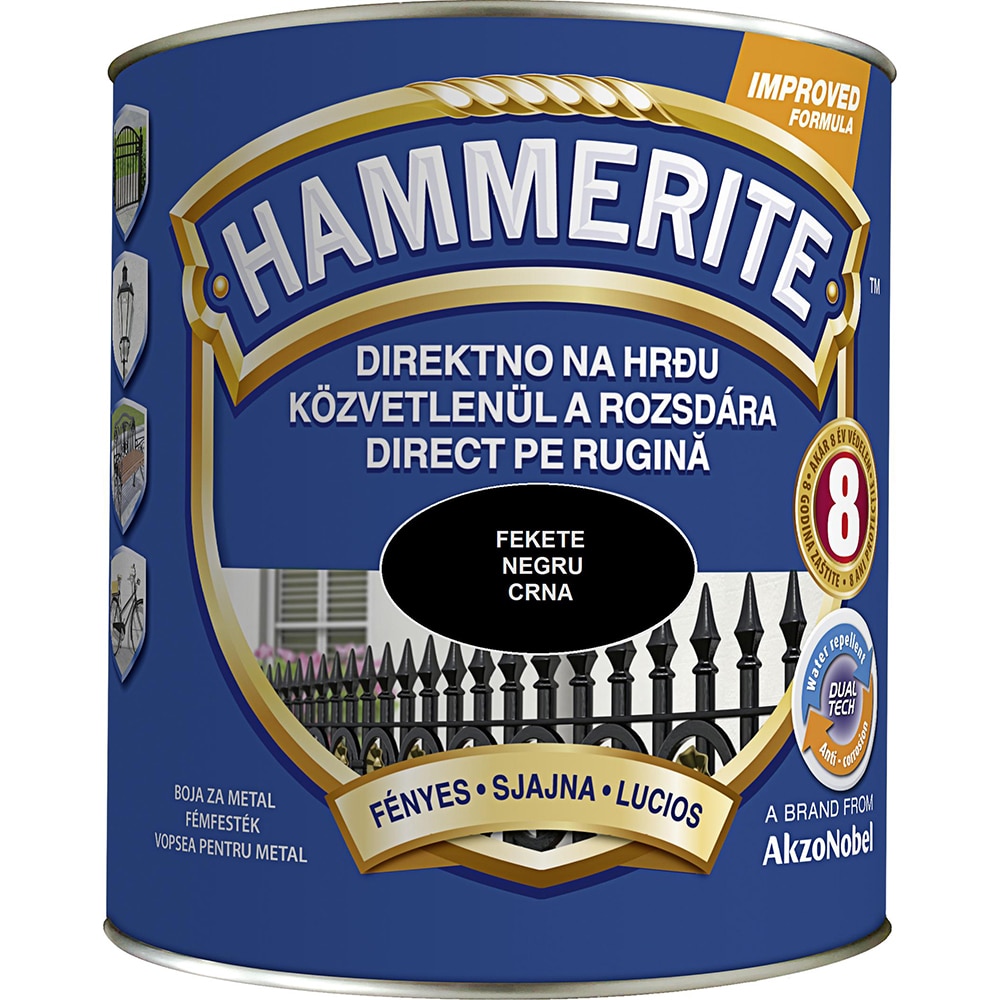 Email lucios Hammerite, negru, 2.5 l