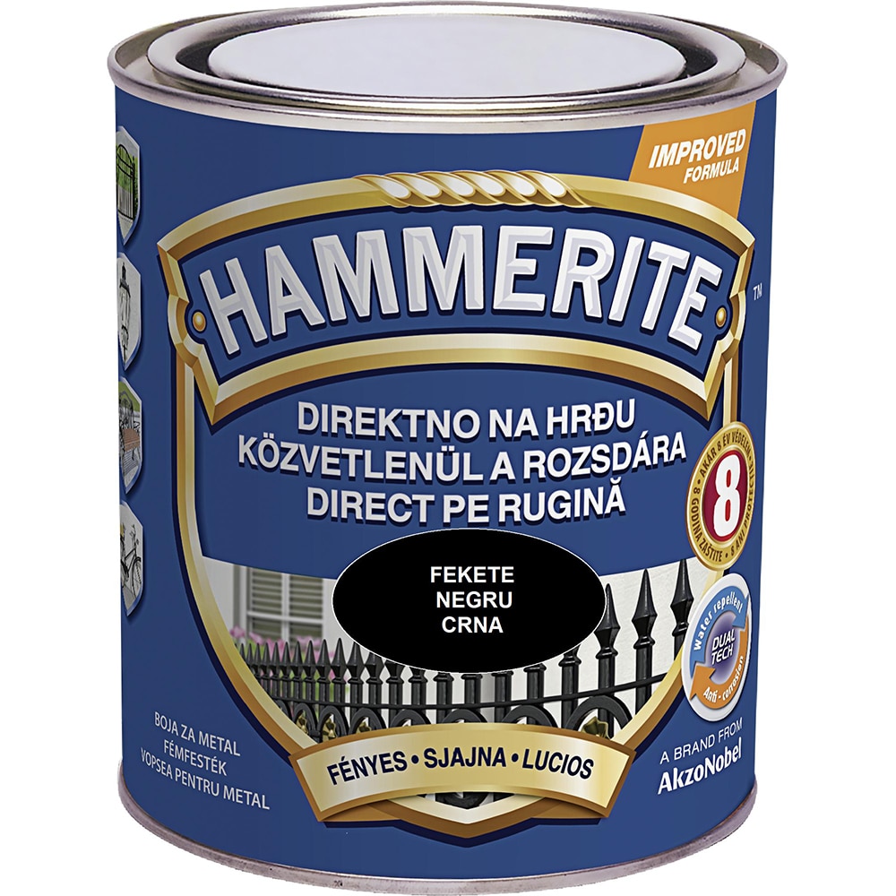 Email lucios Hammerite, negru, 0.75 l