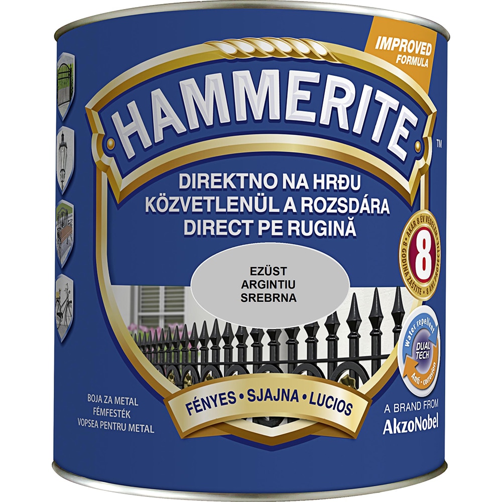 Email lucios Hammerite, argintiu, 2.5 l