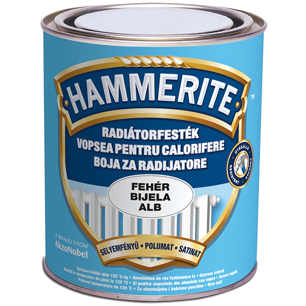 Email pentru radiator Hammerite, alb, 0.75 l