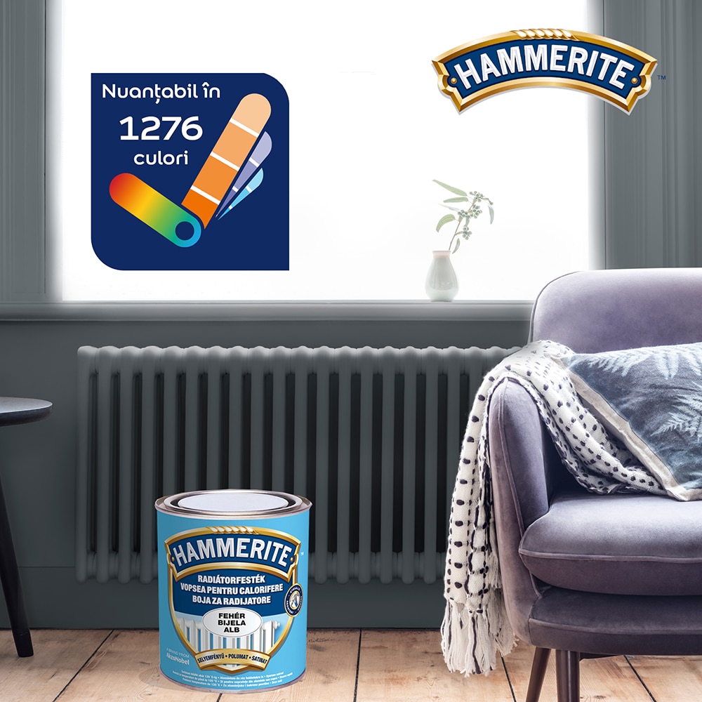 Email pentru radiator Hammerite, alb, 0.75 l