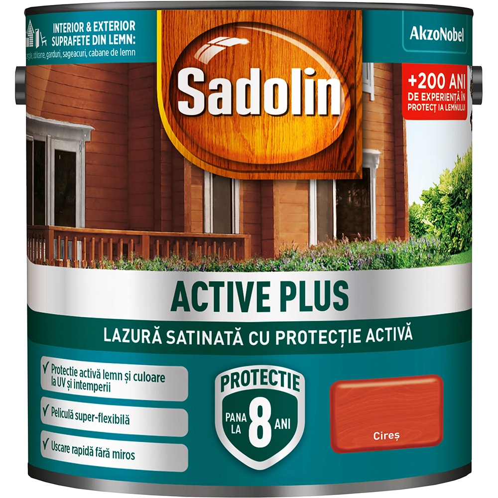 Lazura satinata Sadolin Active plus, cires, 0.75 l