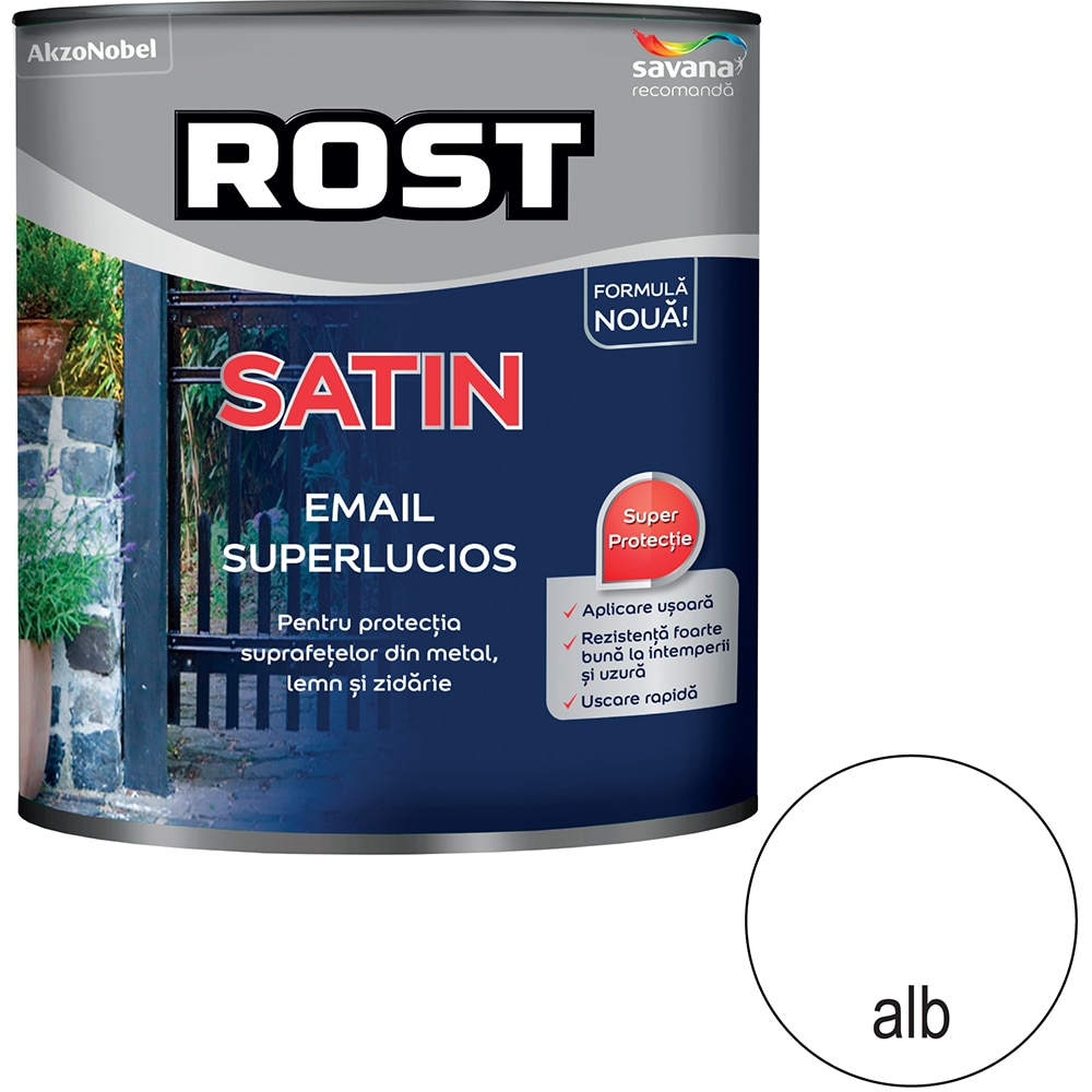 Email satinat Rost, alb, 2.5 l