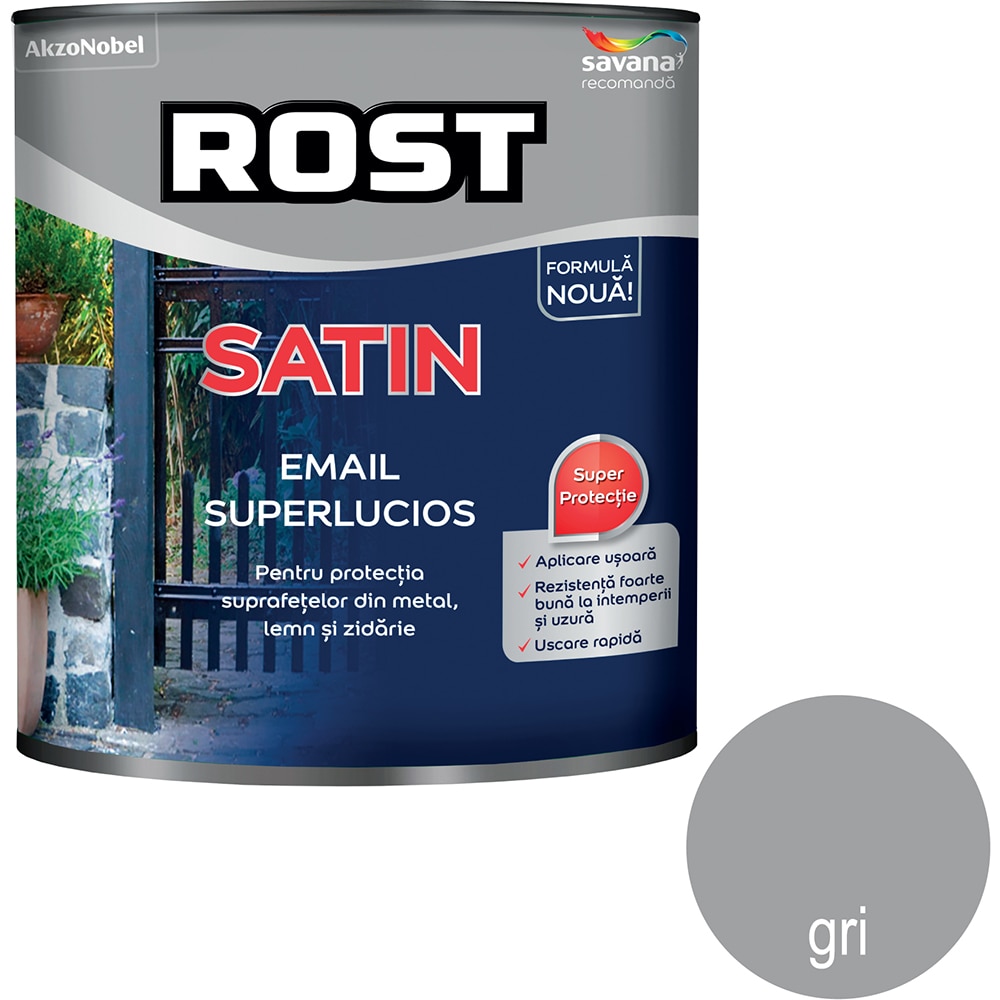 Email satinat Rost, gri, 2.5 l