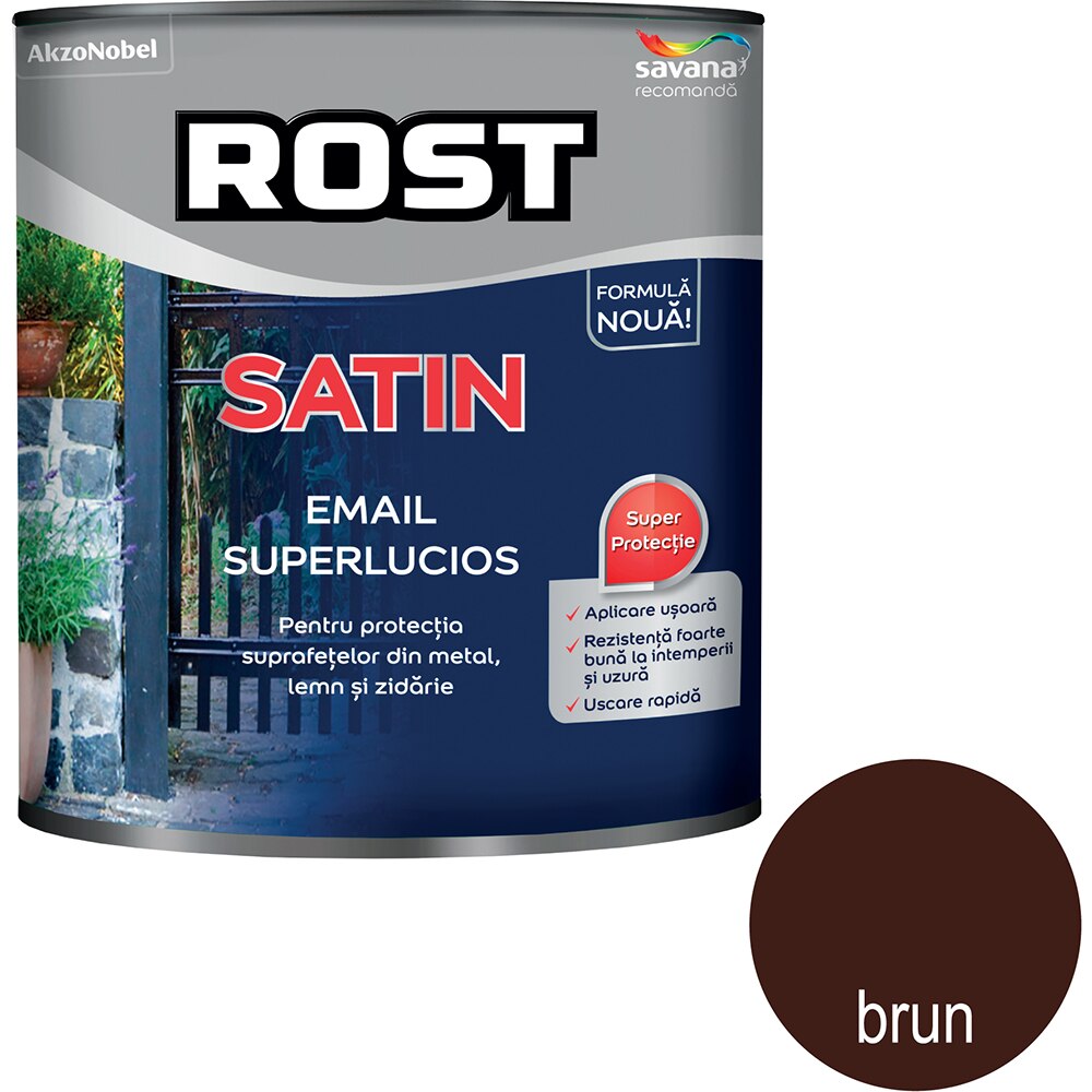 Email satinat Rost, brun, 2.5 l