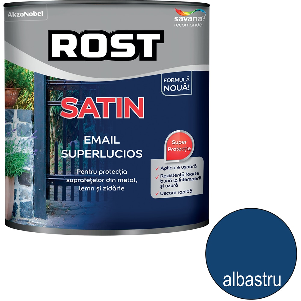 Email satinat Rost, albastru, 2.5 l