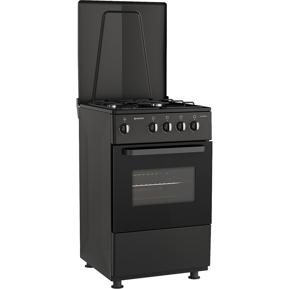 Aragaz VORTEX VAG5050BK02K, 4 arzatoare, Gaz, L 50 cm, negru