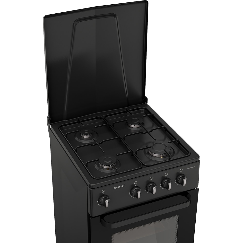 Aragaz VORTEX VAG5050BK02K, 4 arzatoare, Gaz, L 50 cm, negru