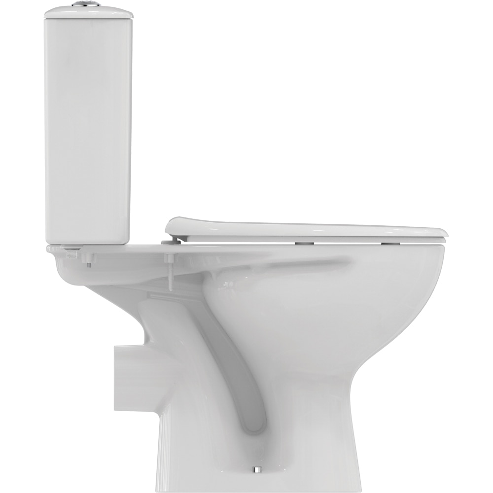 Set vas WC cu bideu IDEAL STANDARD Alpha W009601, ceramica, evacuare orizontala, rezervor 3/6l, capac, alb