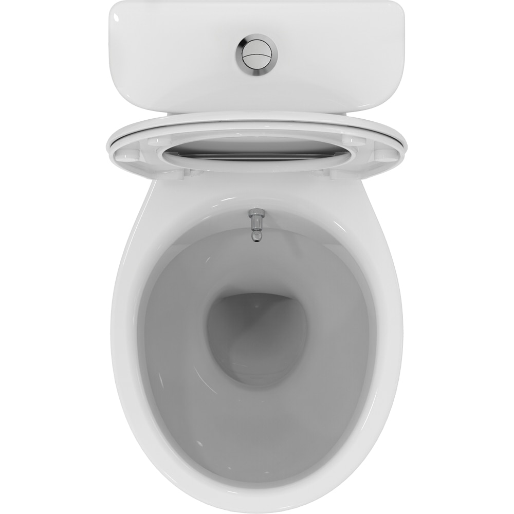Set vas WC cu bideu IDEAL STANDARD Alpha W009601, ceramica, evacuare orizontala, rezervor 3/6l, capac, alb