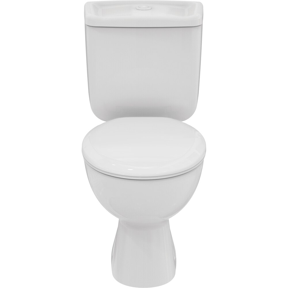 Set vas WC IDEAL STANDARD Alpha W010701, ceramica, evacuare orizontala, rezervor 3/6l, capac SoftClose, alb