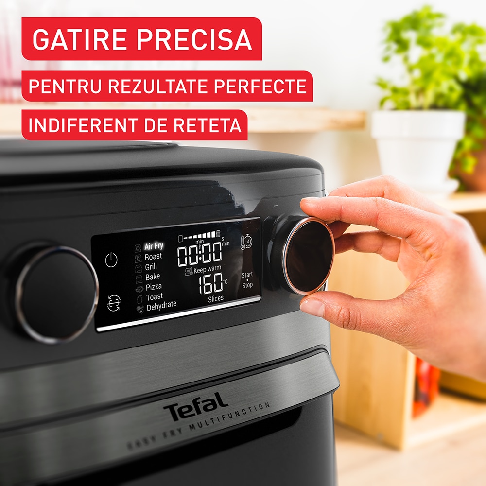 Friteuza cu aer cald TEFAL Easy Multifunction Fry FW5558E0, 15l, 1800W, negru