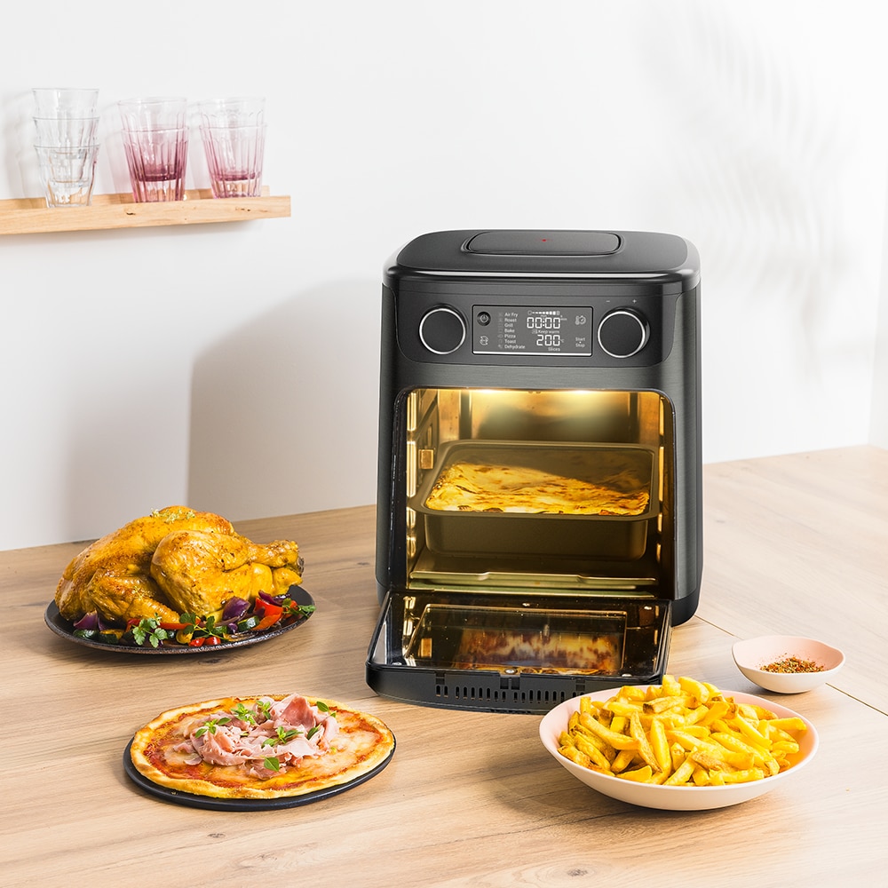 Friteuza cu aer cald TEFAL Easy Multifunction Fry FW5558E0, 15l, 1800W, negru