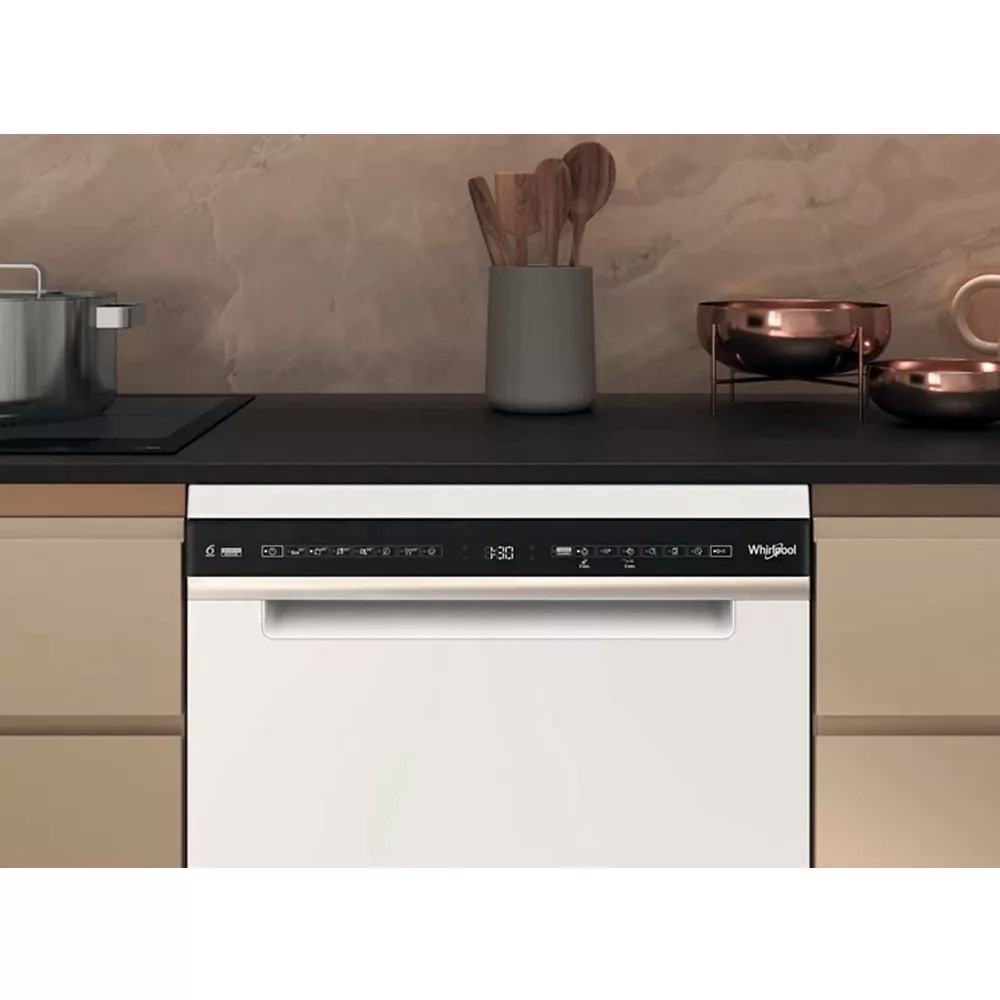 Masina de spalat vase independenta WHIRLPOOL W7F HS31, 6th Sense, 15 seturi, 8 programe, 60 cm, Clasa D, alb