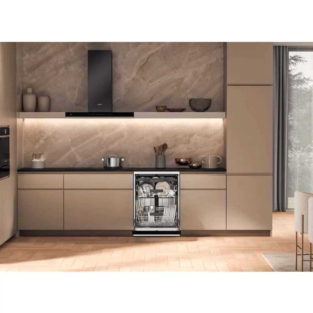 Masina de spalat vase independenta WHIRLPOOL W7F HS31, 6th Sense, 15 seturi, 8 programe, 60 cm, Clasa D, alb