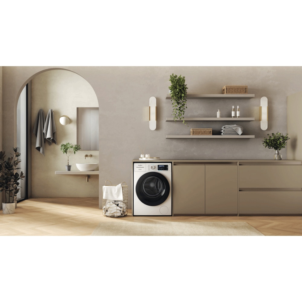 Masina de spalat rufe frontala WHIRLPOOL W8 09AD SILENCE EE, Steam, 6th Sense, 10 kg, 1400rpm, Clasa A, alb