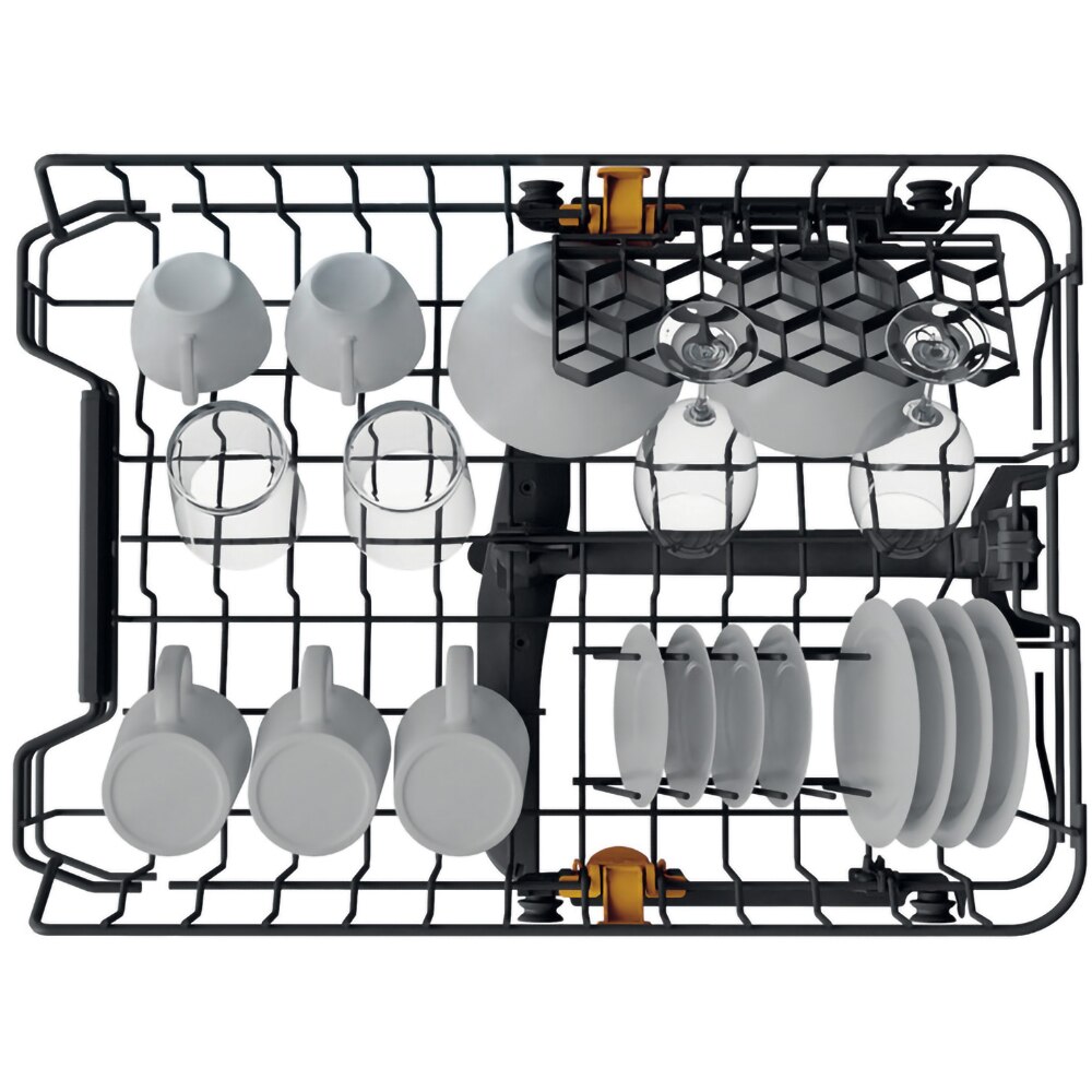 Masina de spalat vase incorporabila WHIRLPOOL WH2IC10BS7LA0, 6th Sense, 10 seturi, 9 programe, 45 cm, Clasa C, panou comanda negru