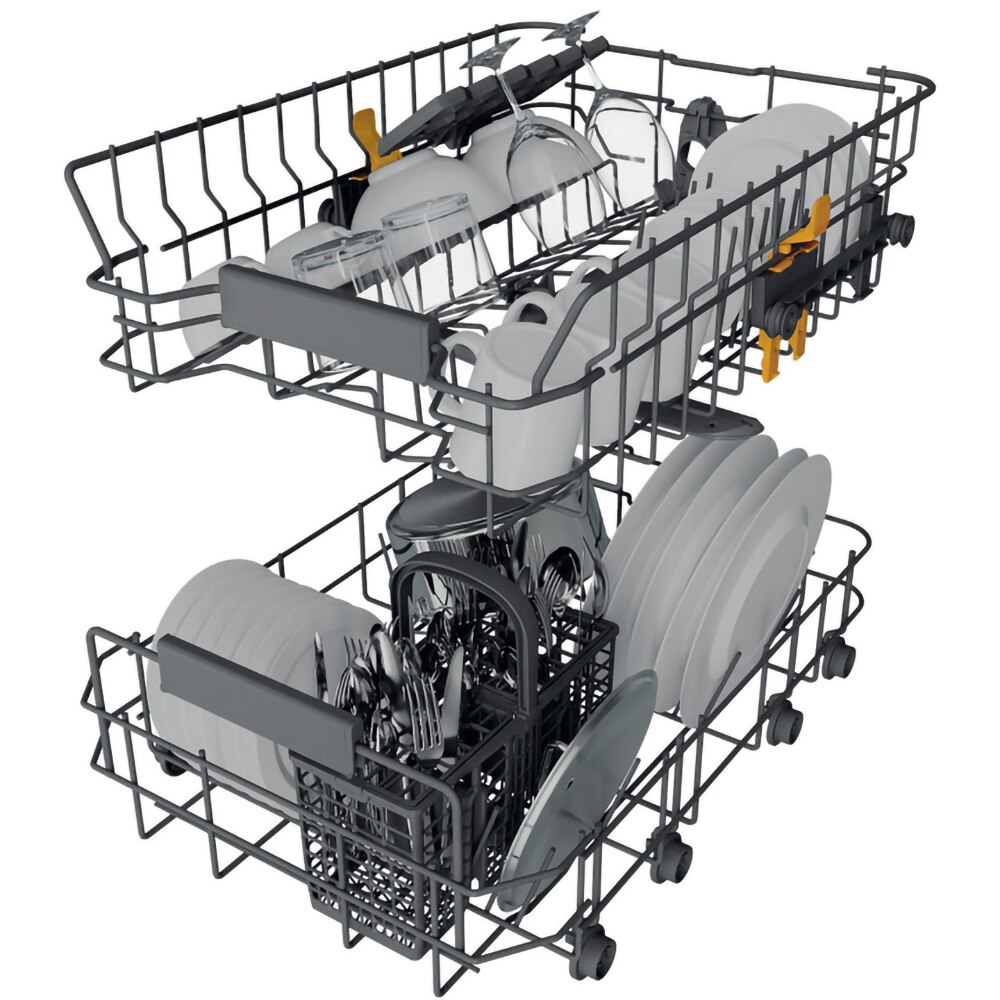 Masina de spalat vase incorporabila WHIRLPOOL WH2IC10BS7LA0, 6th Sense, 10 seturi, 9 programe, 45 cm, Clasa C, panou comanda negru