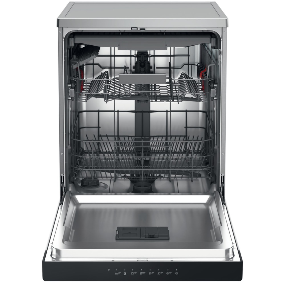 Masina de spalat vase independenta WHIRLPOOL WH4FFA14BN6X, 6th Sense, 14 seturi, 8 programe, 60 cm, Clasa A, inox