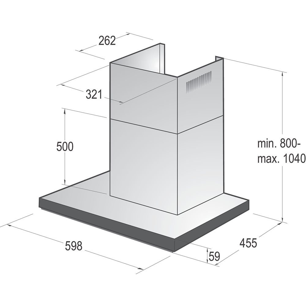 Hota decorativa GORENJE WHT643E4XBG, 1 motor, 650 m3/h, L 60 cm, inox