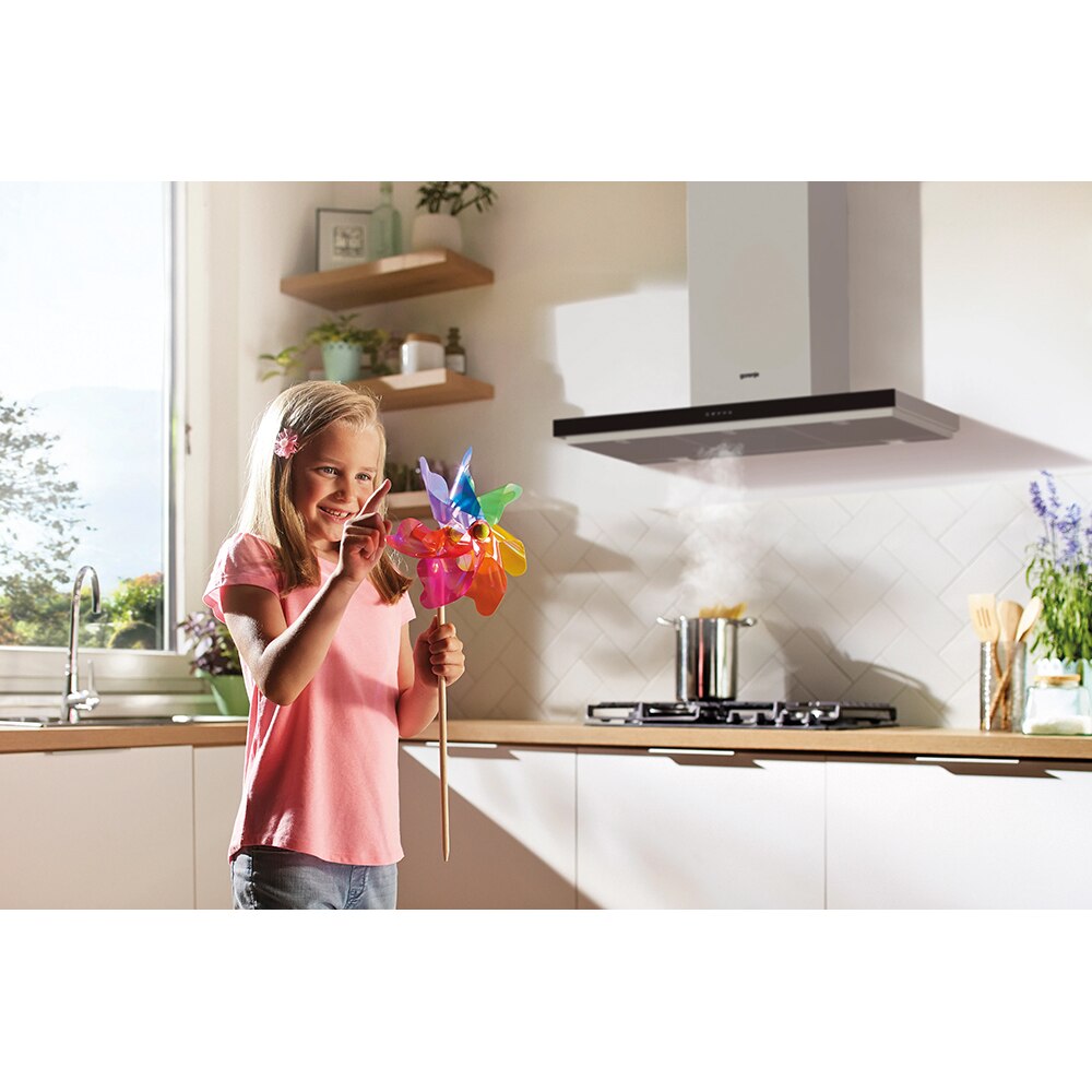 Hota decorativa GORENJE WHT943E4XBG, 1 motor, 650 m3/h, L 90 cm, inox