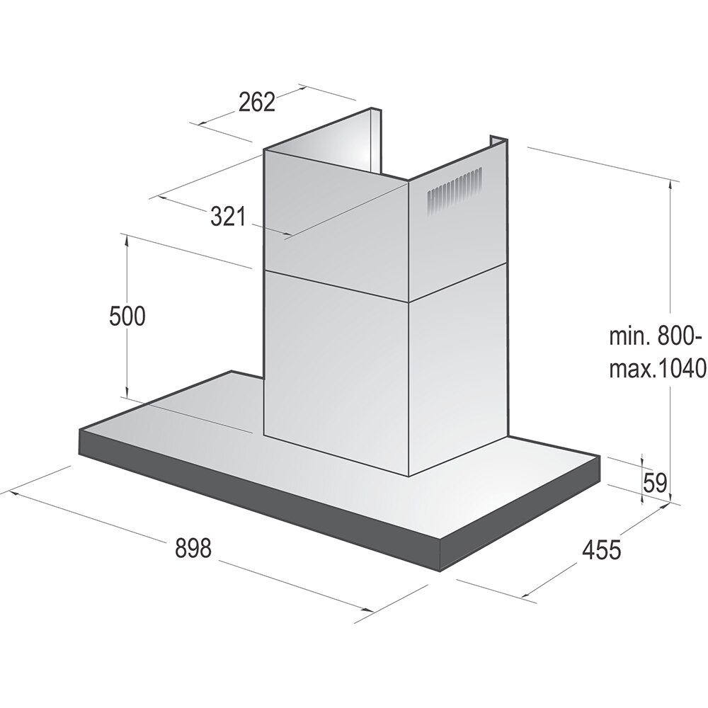 Hota decorativa GORENJE WHT943E4XBG, 1 motor, 650 m3/h, L 90 cm, inox